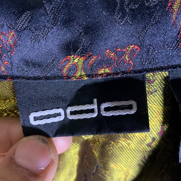 Y2K silk all over print button down shirt - Picture 4 of 7